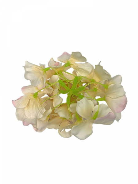 Hortensja kwiat wyrobowy 12 cm kremowa z akcentami różu