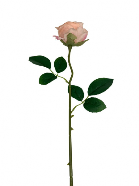 Róża pojedyncza gałązka 48 cm pudrowy róż z różowym środkiem