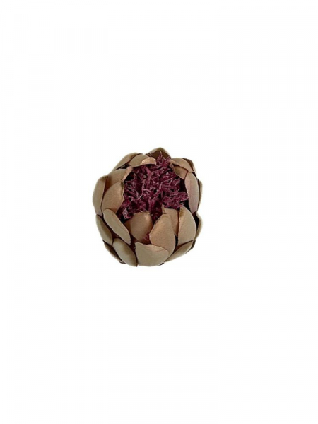 Protea główka 13 cm beż i brudny fiolet