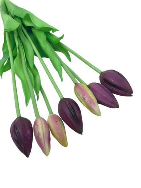 Tulipan silikonowy wiązka 45 cm fioletowy