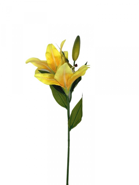 Lilia kwiat na gałązce 65 cm żółta