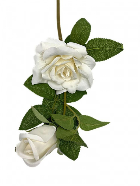 Róża gałązka 47 cm kremowa