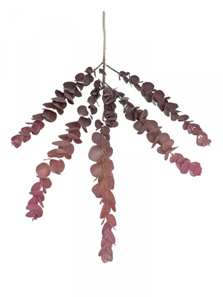 Eukaliptus gałązka plastikowa omszona 80 cm brudny róż
