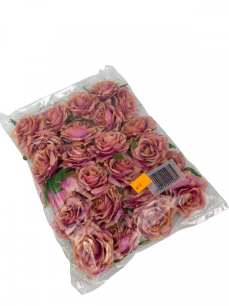 Róża główka 6 cm brzoskwiniowo różowa