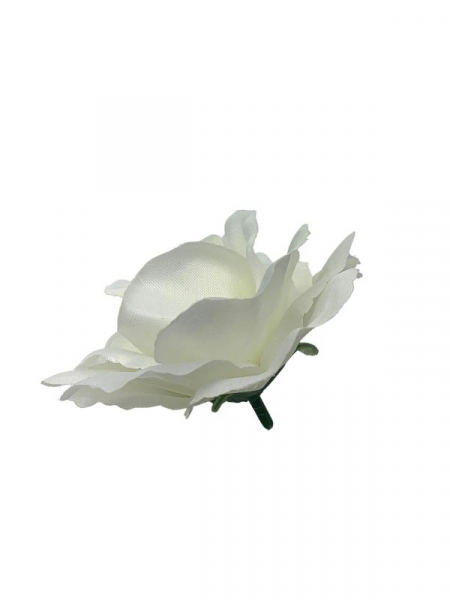 Róża główka 9 cm śmietankowa biel