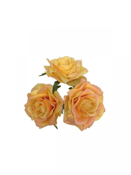 Róża główka 6 cm jasno pomarańczowa