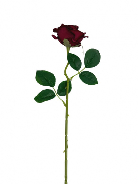 Róża pojedyncza gałązka 48 cm bordo