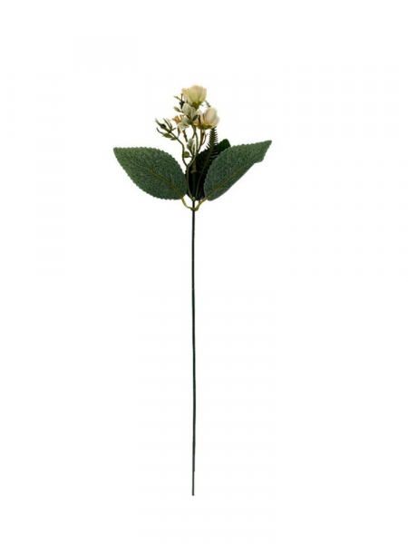 Dodatek gałązka z kwiatuszkami 40 cm beż