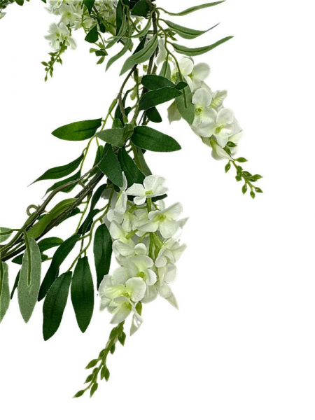 Girlanda z białymi kwiatami 185 cm