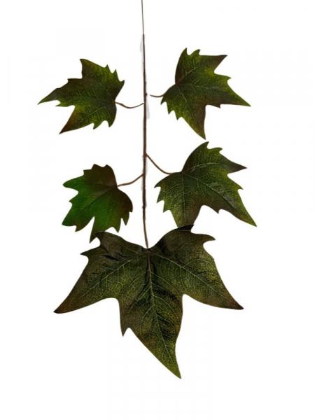 Klon liście gałązka 54 cm brązowo zielony