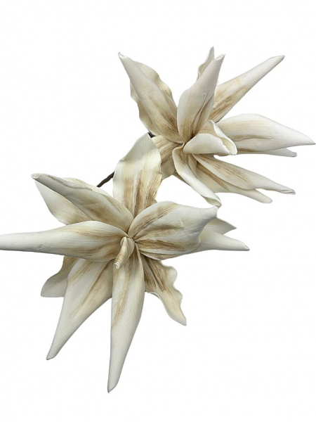 Egzotyczny kwiat piankowy XXL 110 cm kremowy