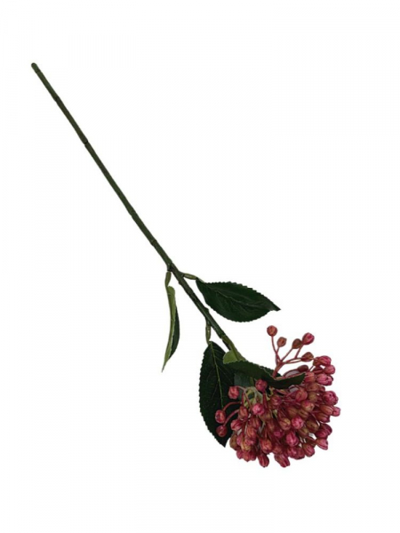 Gałązka dekoracyjna z kuleczkami 42 cm różowa