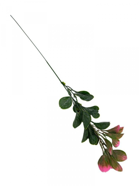 Liście plastikowe pik gałązka 50 cm róż z zielonym