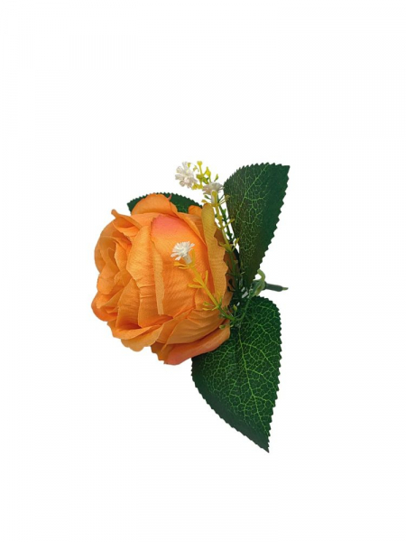 Róża główka z dodatkiem 11 cm pomarańczowa