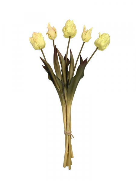 Wiązka tulipanów silikonowych 47 cm jasno żółtych