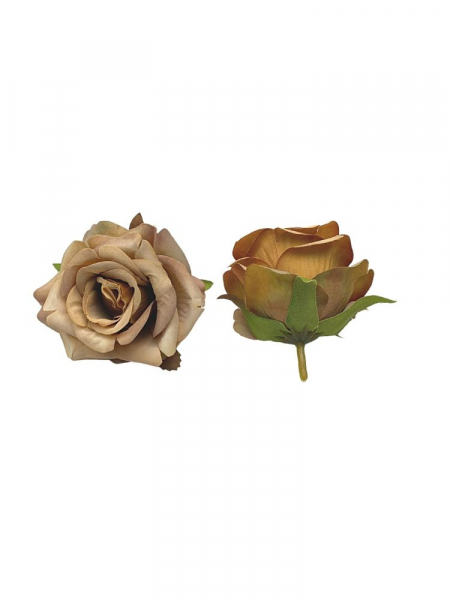 Róża matowa główka 6 cm musztardowa