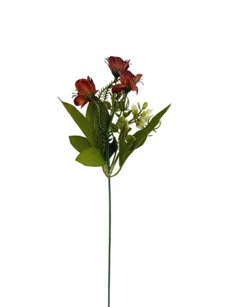Dodatek florystyczny pik kwiatuszki 38 cm brudna czerwień