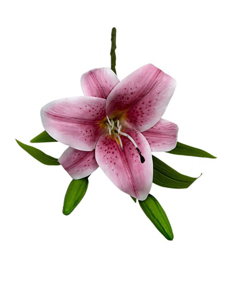Lilia silikonowa gałązka 35 cm różowa