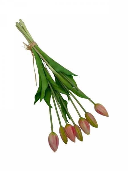 Tulipan silikonowy wiązka 45 cm jasno różowy
