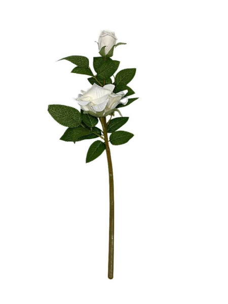Róża gałązka 47 cm kremowa