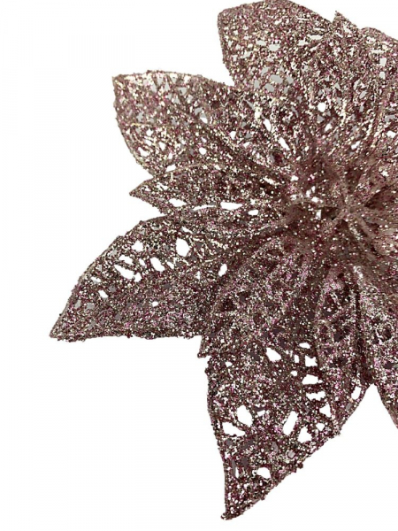 Gwiazda betlejemska na spince 16 cm różowa