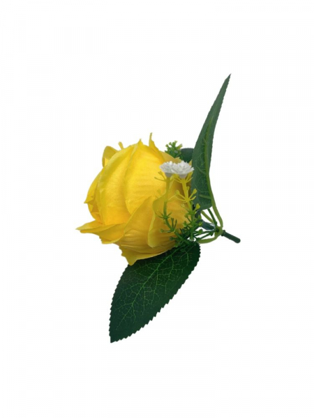 Róża główka z dodatkiem 11 cm żółta