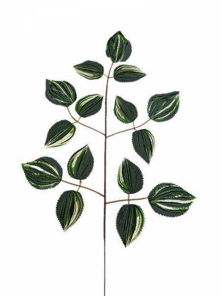 Liść trzykrotki omszony 54 cm zielono biały