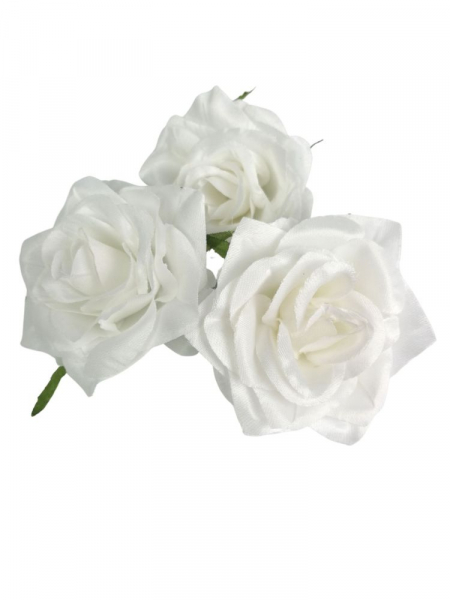 Róża główka 6 cm biała