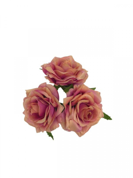 Róża główka 6 cm brzoskwiniowo różowa