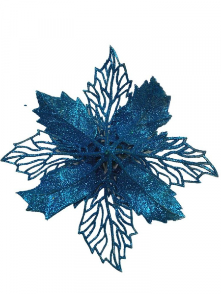 Gwiazda betlejemska główka 17 cm niebieska