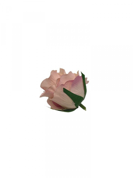 Róża główka 6 cm brudny róż z zielenią i fioletem