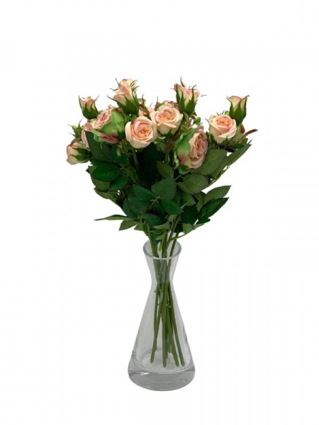 Róża kwiat pojedynczy 37,5 cm zielona z różowym środkiem