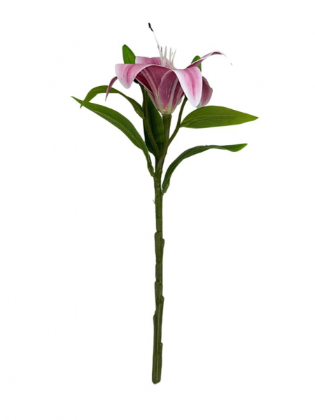 Lilia silikonowa gałązka 35 cm różowa