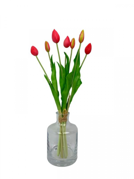 Tulipan silikonowy wiązka 45 cm różowy