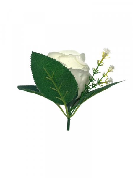 Róża główka z dodatkiem 11 cm biała