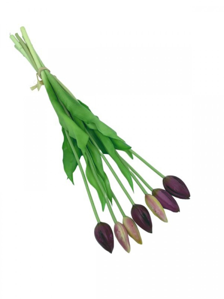 Tulipan silikonowy wiązka 45 cm fioletowy