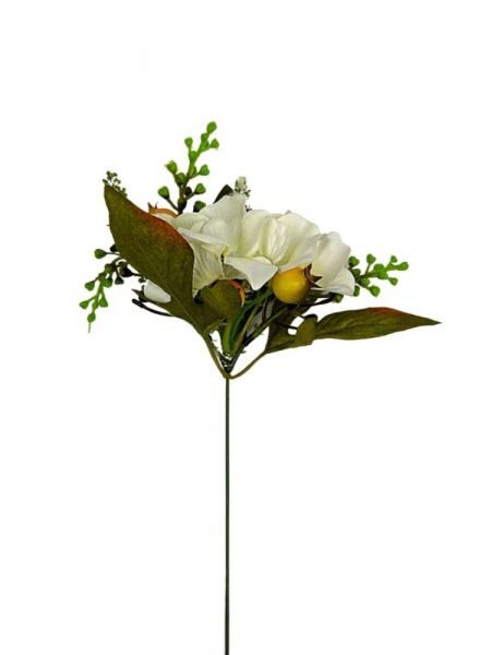 Dodatek pik biała hortensja i dzika róża 40 cm
