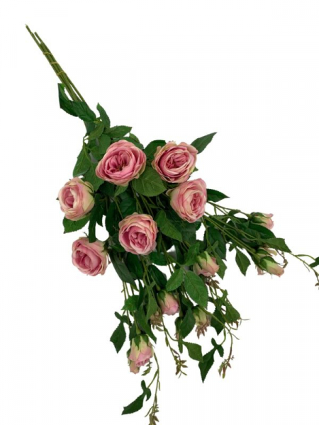 Róża gałązka 70 cm różowo zielona