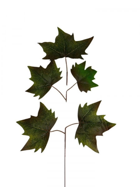 Klon liście gałązka 54 cm brązowo zielony