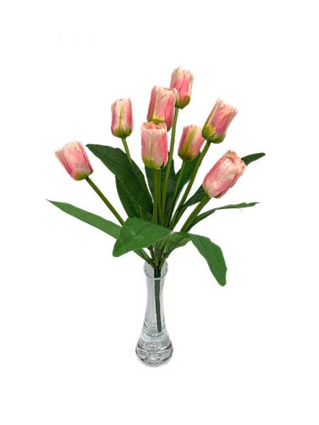 Tulipany bukiet 36 cm jasny róż