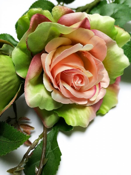 Róża gałązka 77 cm zielona z różem