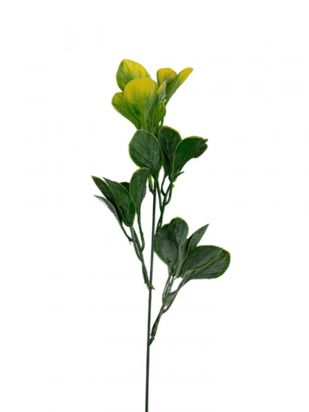 Liście plastikowe pik gałązka 50 cm żółto zielone