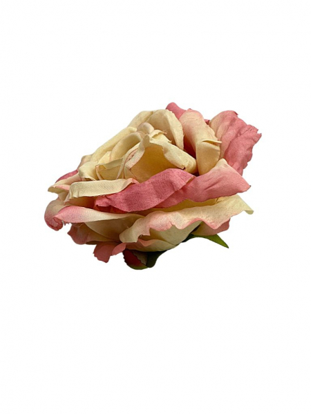 Róża duża główka 15 cm pudrowy róż i beż