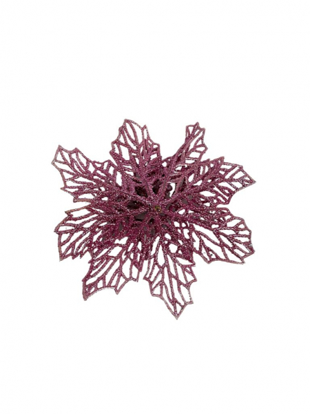 Gwiazda betlejemska ażurowa 13 cm różowa