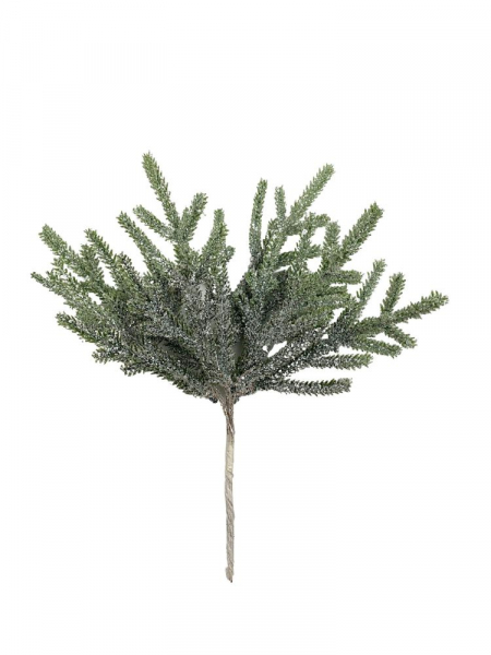Gałązka ozdobna brokatowa 21 cm jasno zielona