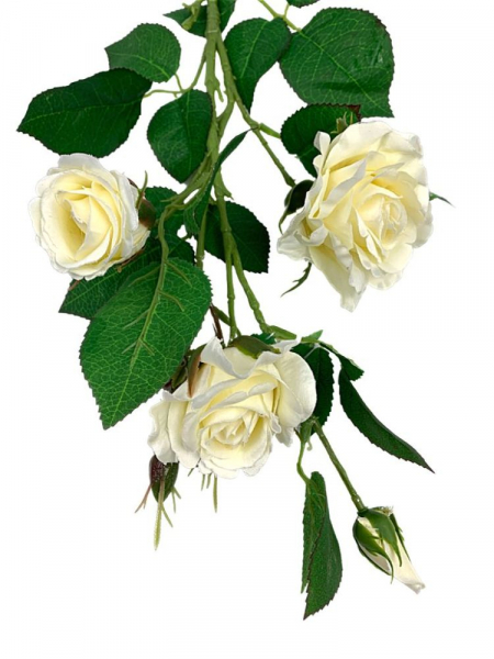 Róża gałązka 77 cm kremowa