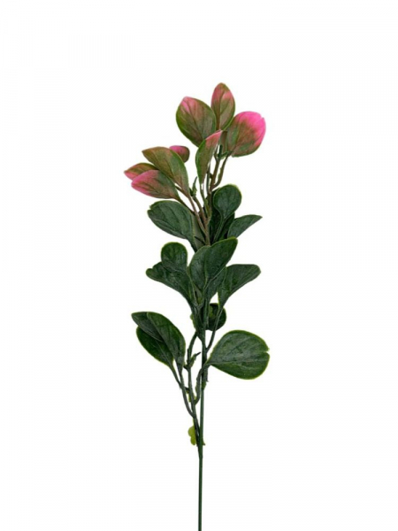 Liście plastikowe pik gałązka 50 cm róż z zielonym