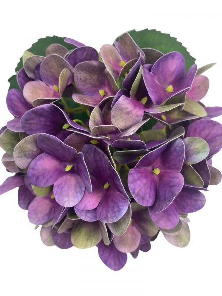 Hortensja gałązka 68 cm fioletowa z akcentami zieleni